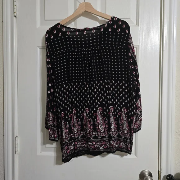 Bila Black and Pink Paisley Blouse XXL - Picture 5 of 5